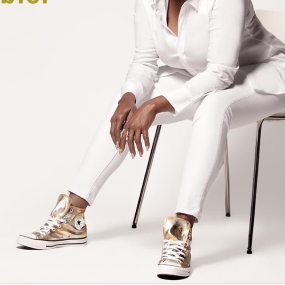 Converse Chuck Taylor All Star high top metallic gold sneakers